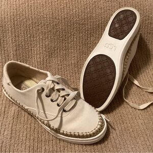 Ugh Off-White Canvas Sneakers